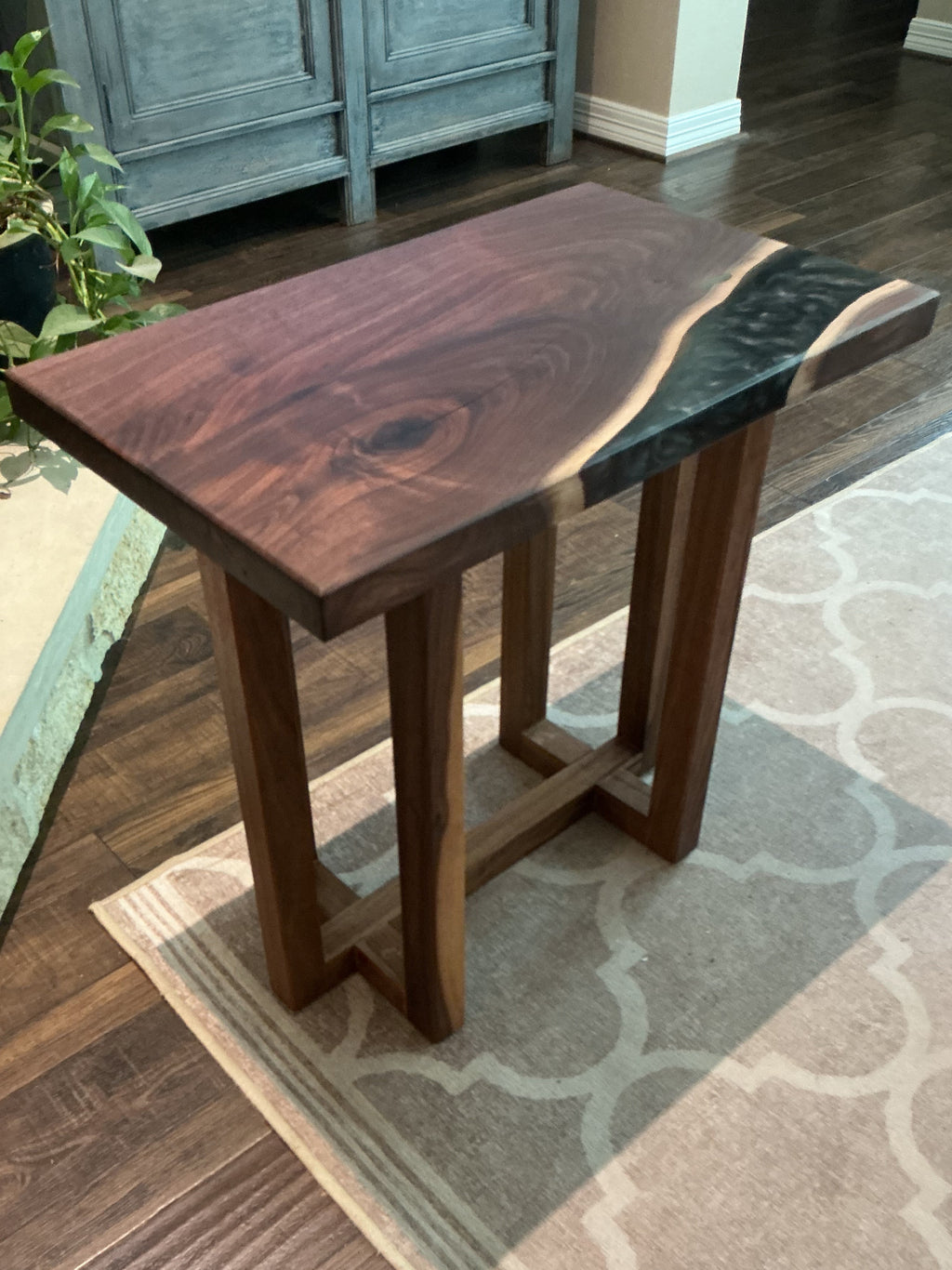 Custom Build Live Edge and Epoxy Side Table