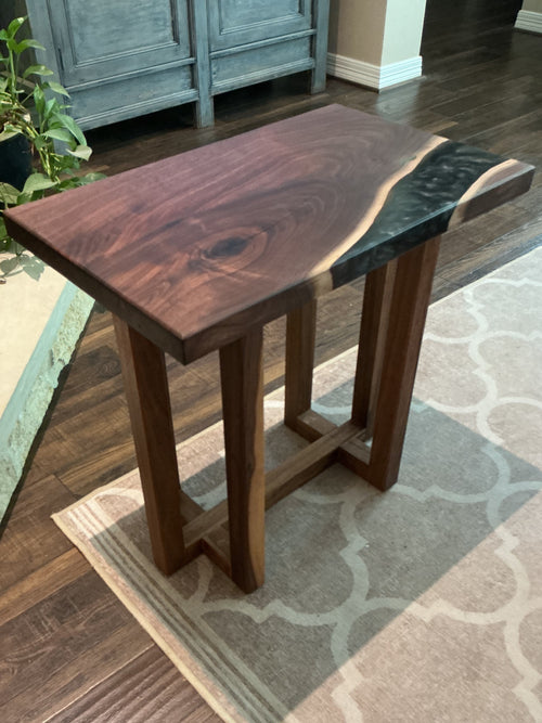 Custom Build Live Edge and Epoxy Side Table