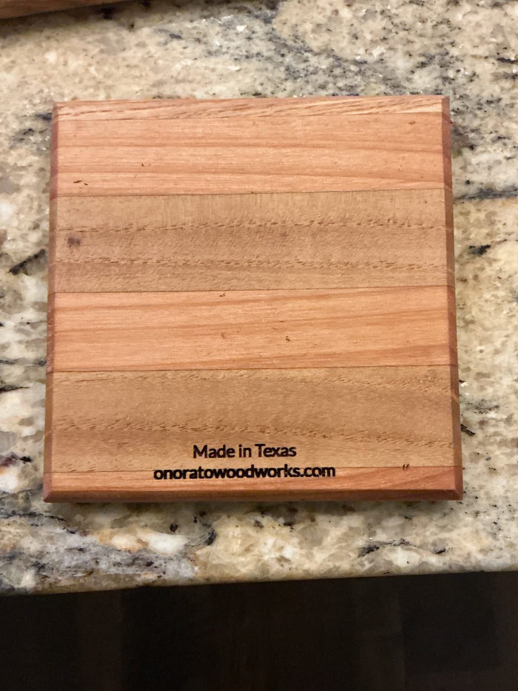 Personalized Hardwood Coaster Set with Display Rack