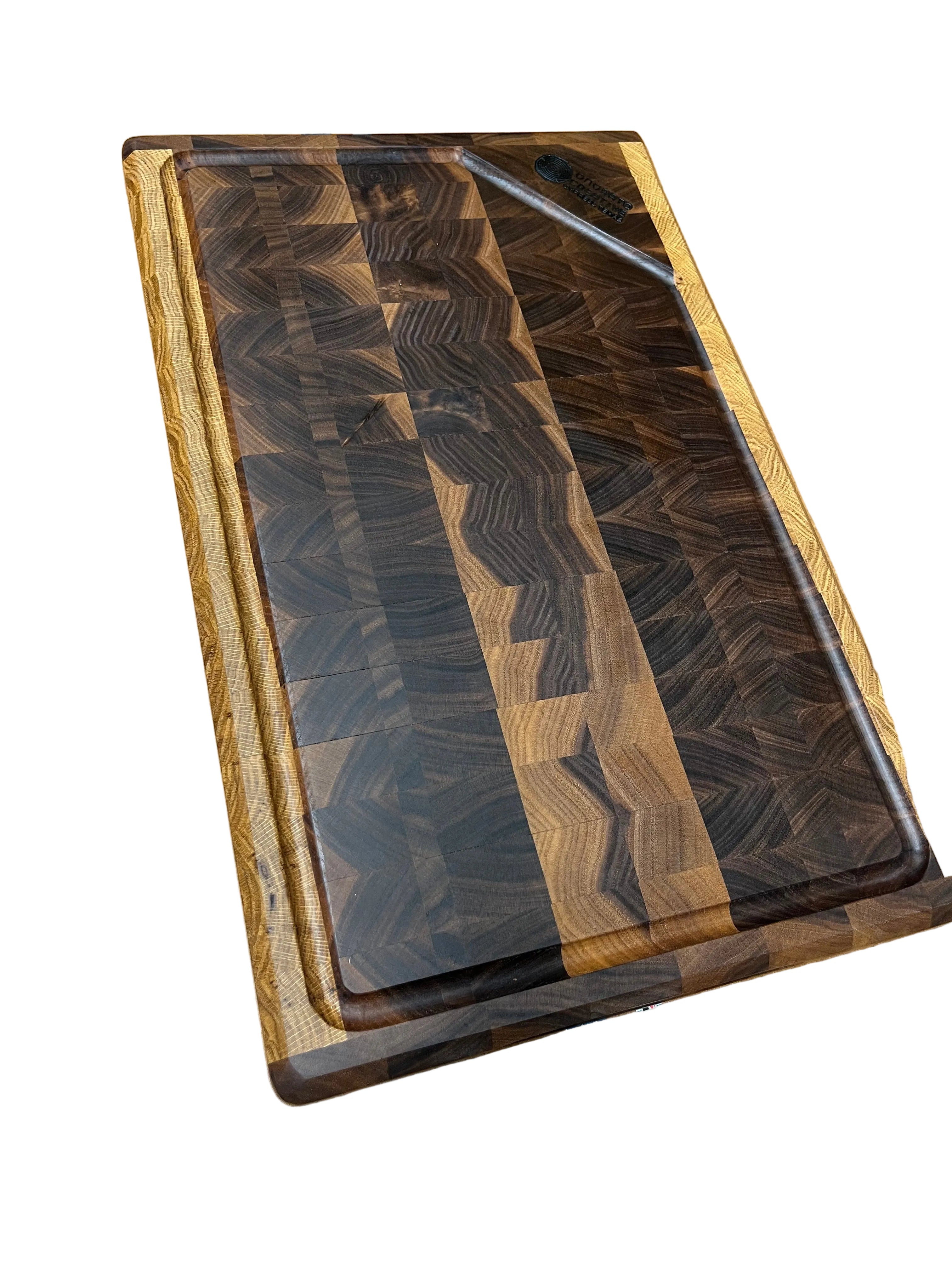 Handcrafted Figured Black Walnut End Grain Cutting Board - Large