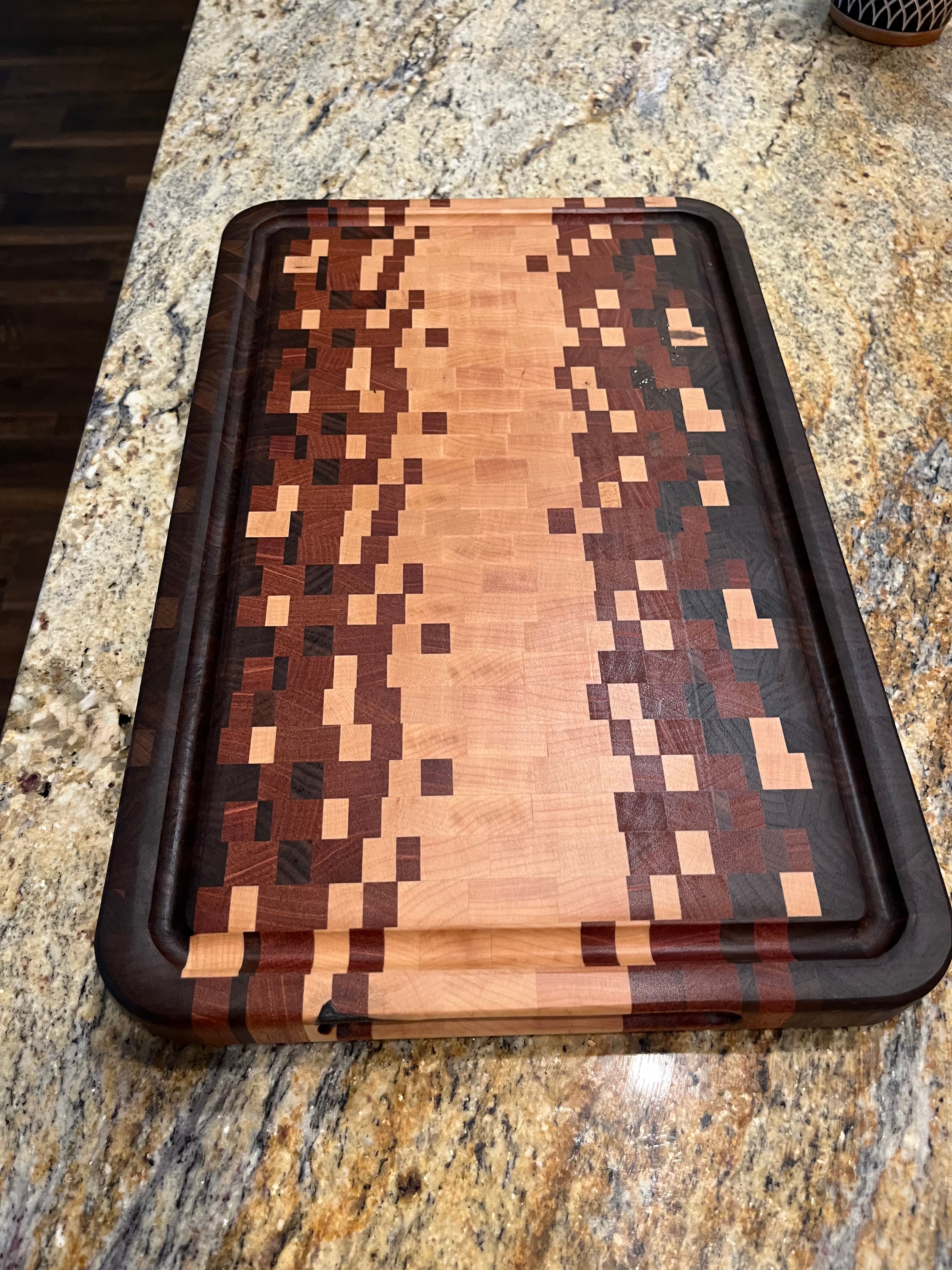 Handcrafted "Sunset" End Grain Cutting Board - Large