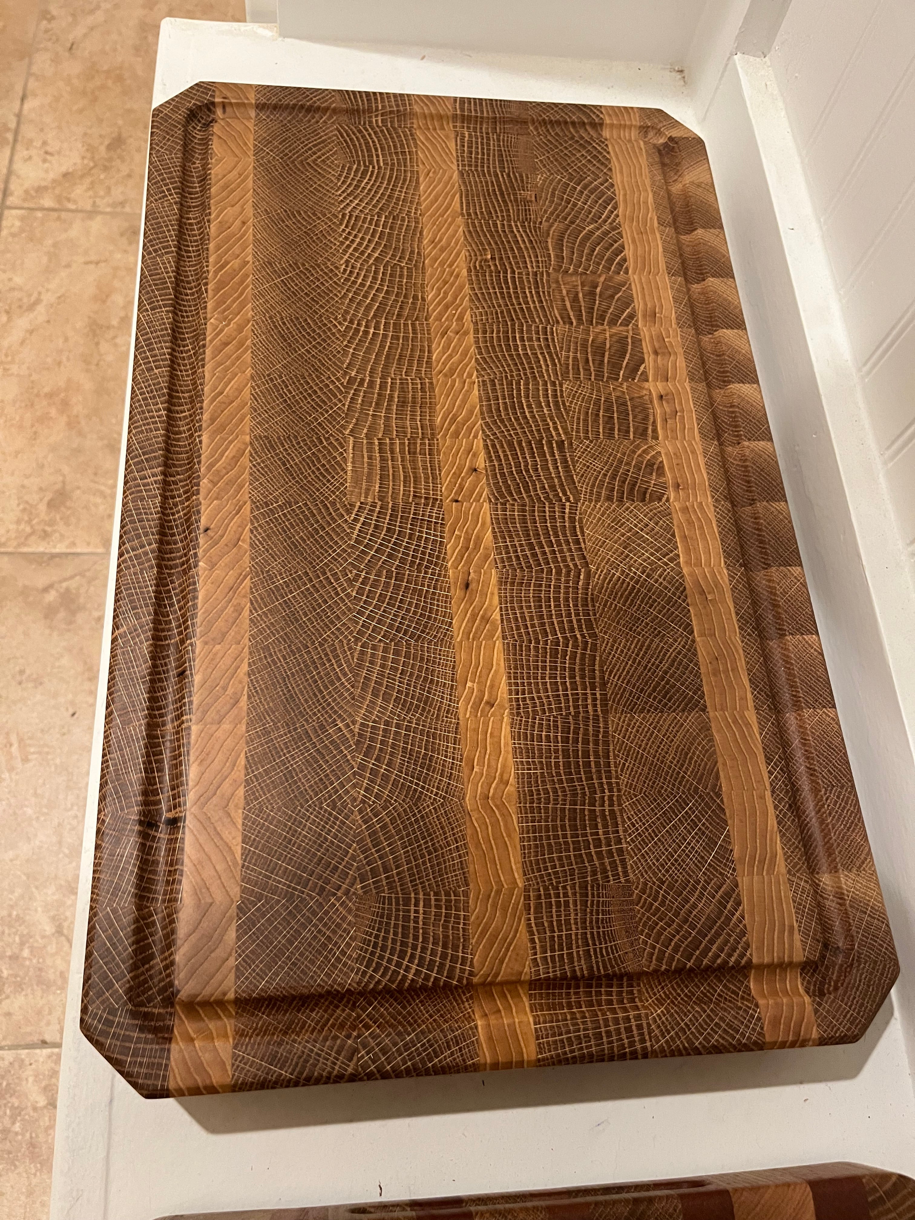 Handcrafted White Oak End Grain Cutting Board - Large