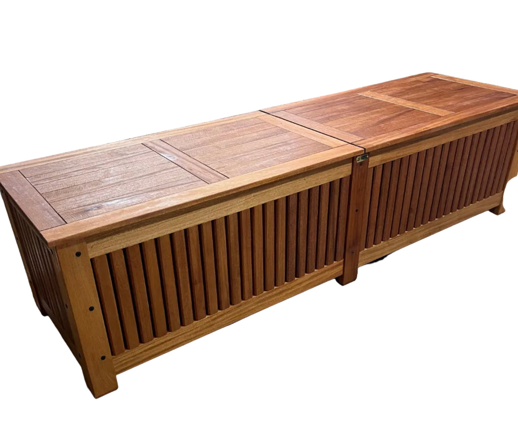 Handcrafted African Mahogany Outdoor Storage Chest