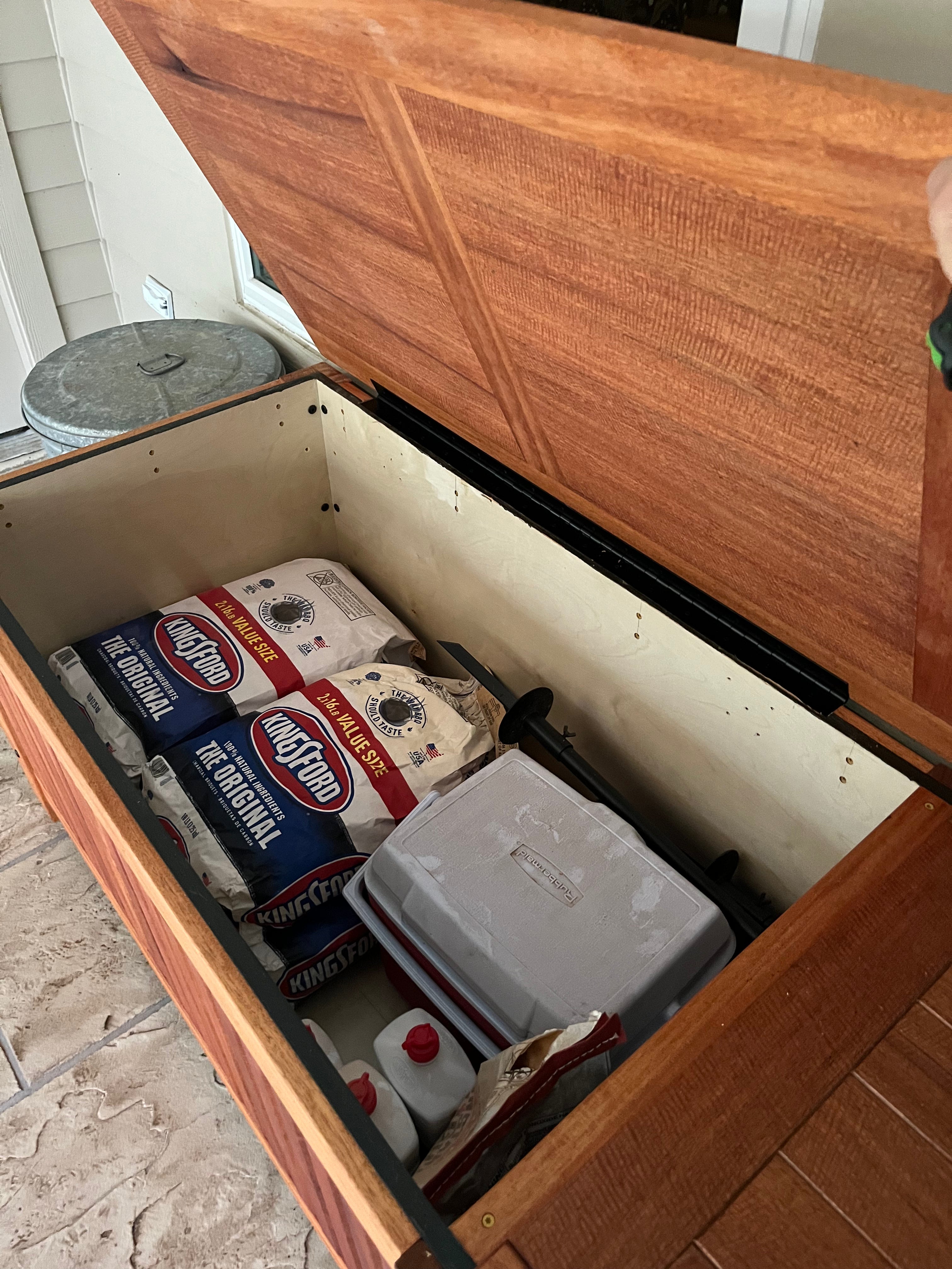 Handcrafted African Mahogany Outdoor Storage Chest