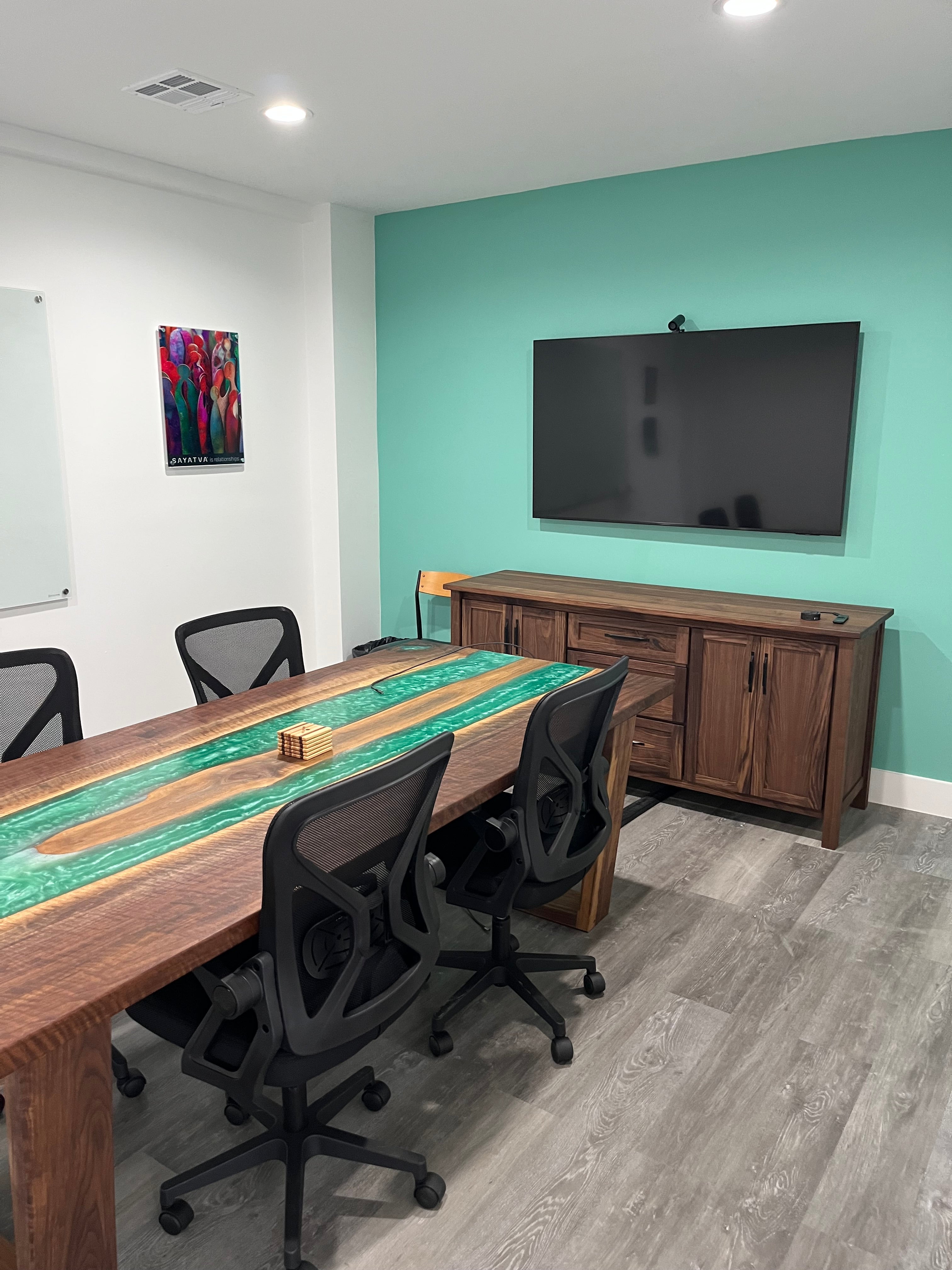 Custom Walnut Live Edge & Epoxy Conference Table