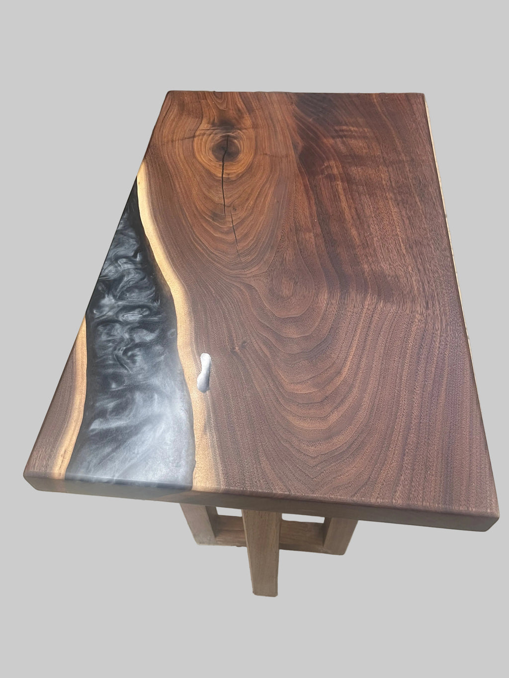Custom Build Live Edge and Epoxy Side Table