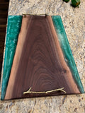 Handcrafted Black Walnut and Epoxy Serving Tray