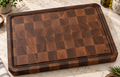 Signature Black Walnut End-Grain Cutting Board with Black Epoxy Inlay