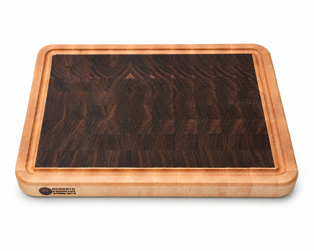 Black Walnut & Hard Maple End Grain Cutting Board – Medium+