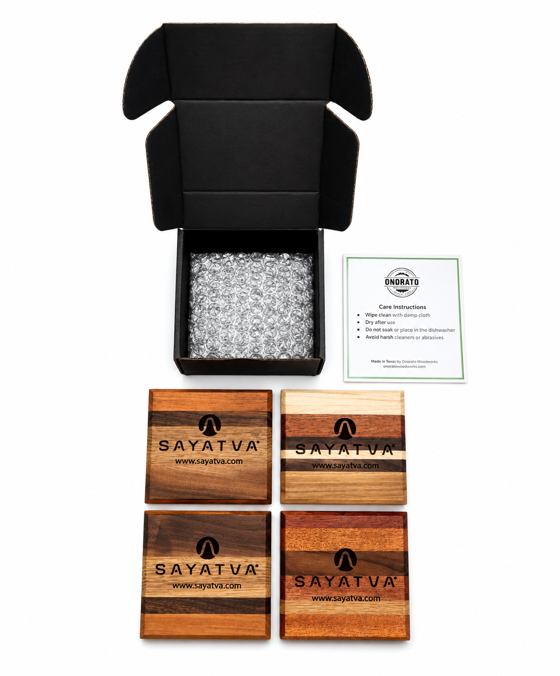 Handmade Hardwood Coaster Set (Sets of 4/6/100)