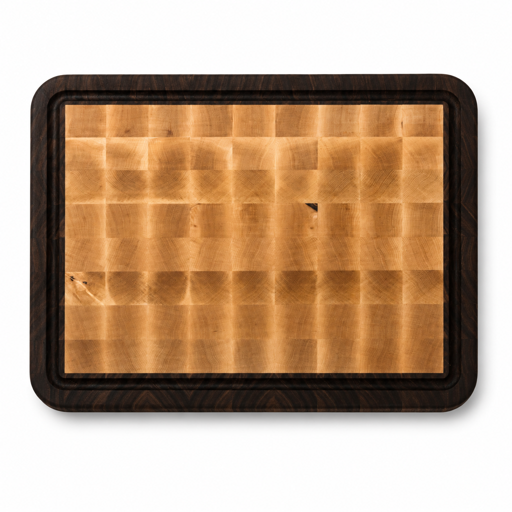 Hard Maple & Black Walnut End Grain Cutting Board – Medium+