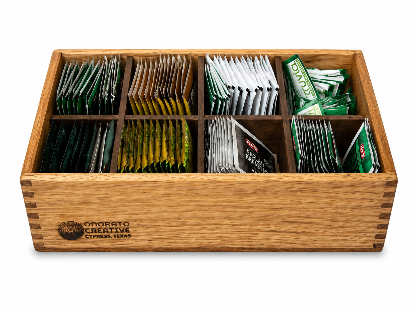 Handcrafted Hardwood Tea Box – 8 Compartment