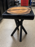 Custom White Oak & Black Epoxy End Table